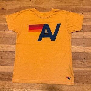 Aviator nation kids logo tee in gold, youth 12